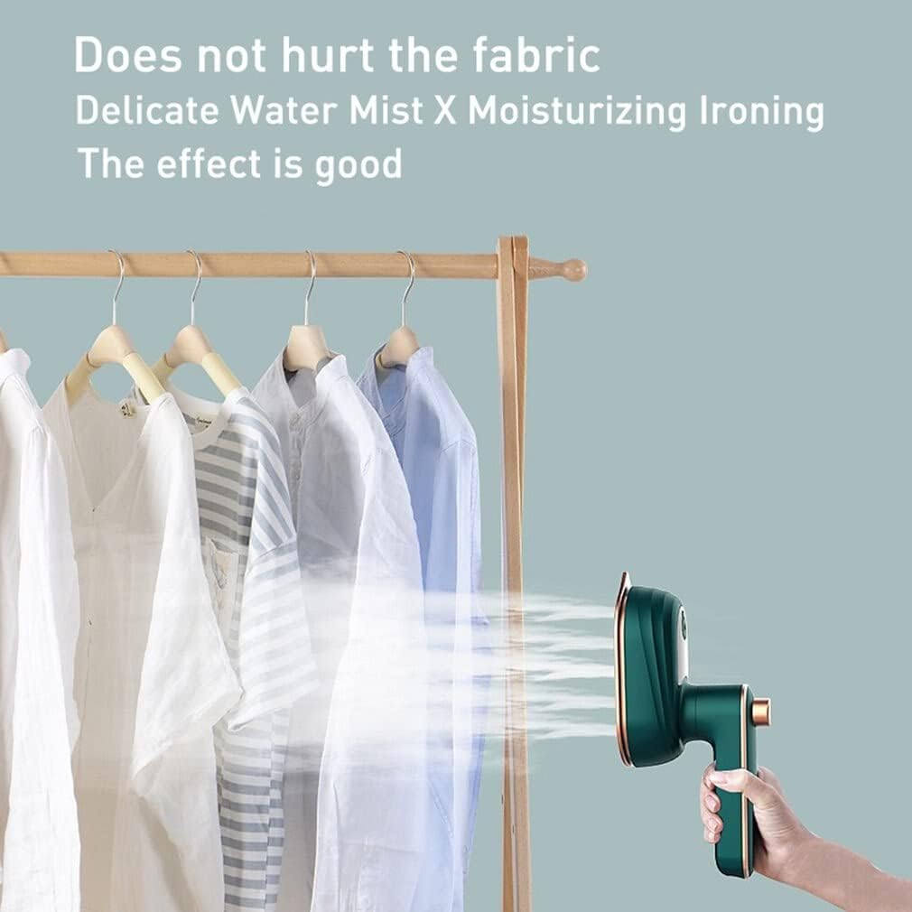 Clothes Iron Mini Steam Portable Hanging Ironing Machine Folded Mini Steam Garment Steamer for Home Travel Business (Green)